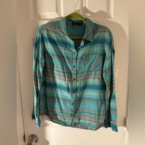Aqua color flannel button down